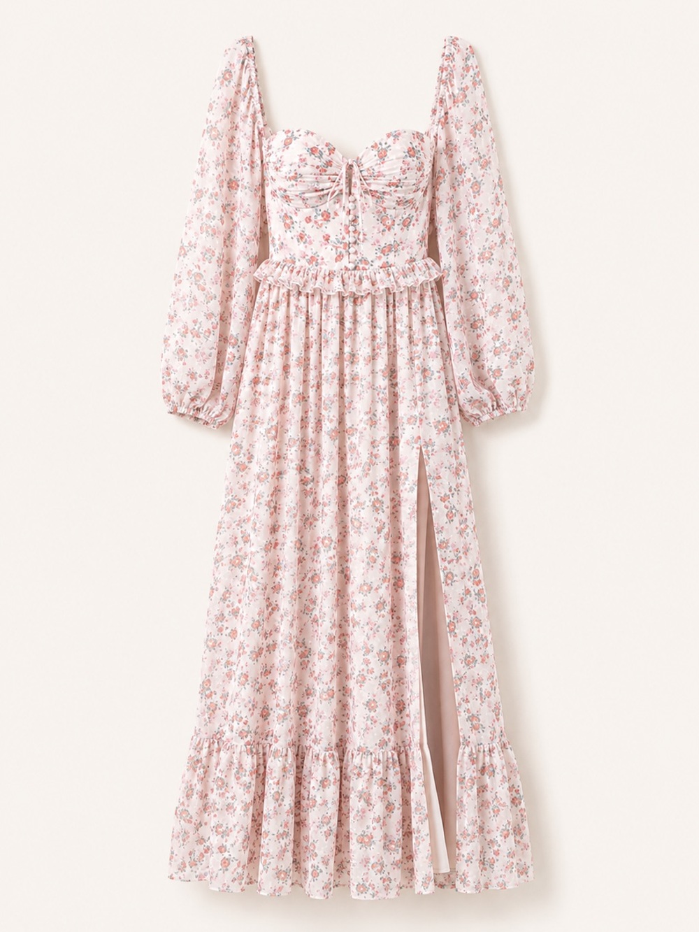 ALAMOUR The Label Evalyn Floral Maxi Dress Pink Fairycore Formal XL
